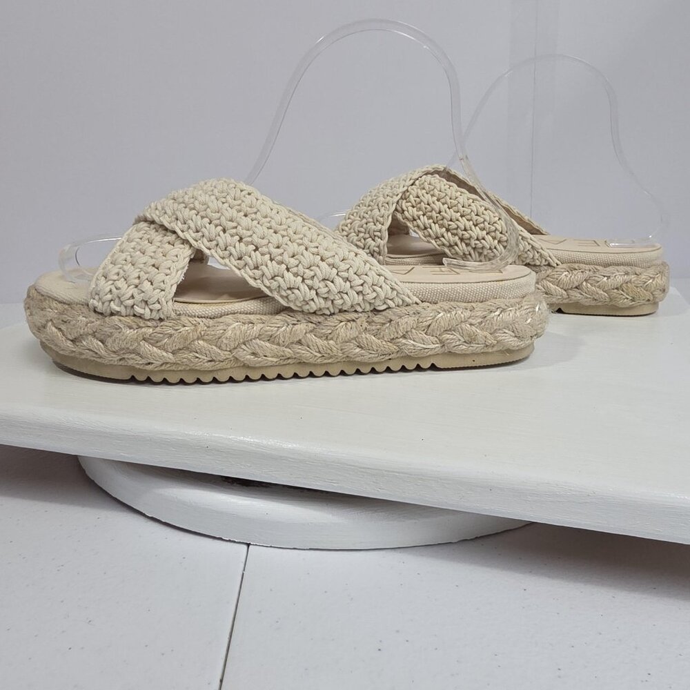 Beach By Matisse Sandals Womens Size 9 Beige Miami Woven Espadrille Slide - Picture 4 of 10
